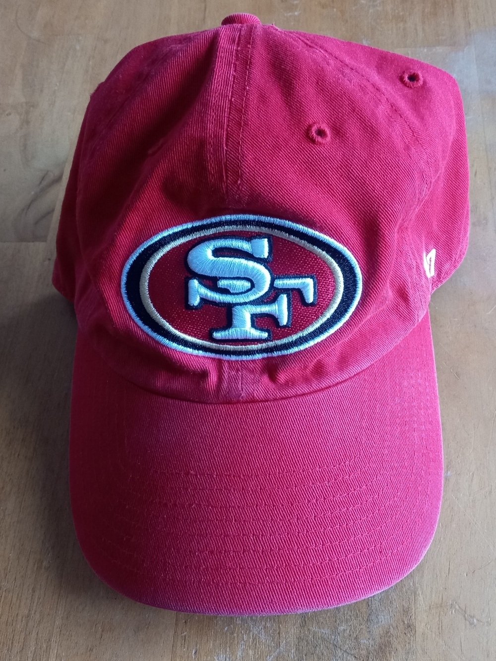 47 Brand Red Youth Baseball Cap with Black Logo Tag